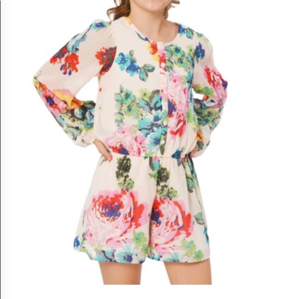 Girls Floral Romper sz12